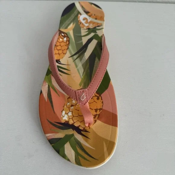 Olukai Ho'Opio Hau Sandals Women's Size 10 Shell Coral Flip Flop Thong Comfort - Picture 2 of 5